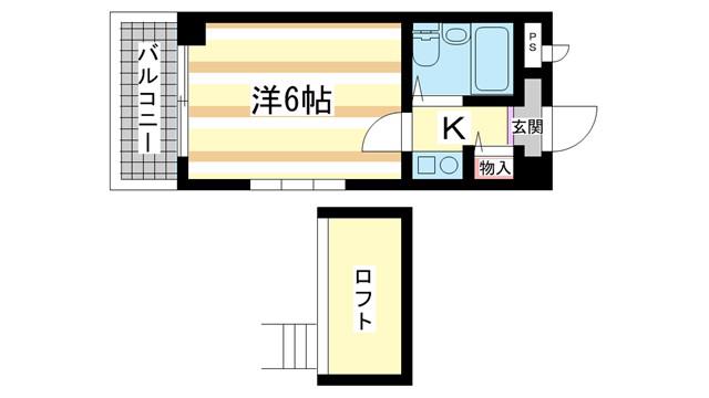 シティパレス川之上町(1K/3階)の間取り写真