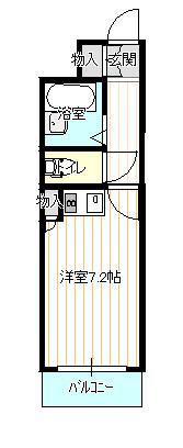 JOYハウス城西(ワンルーム/2階)の間取り写真