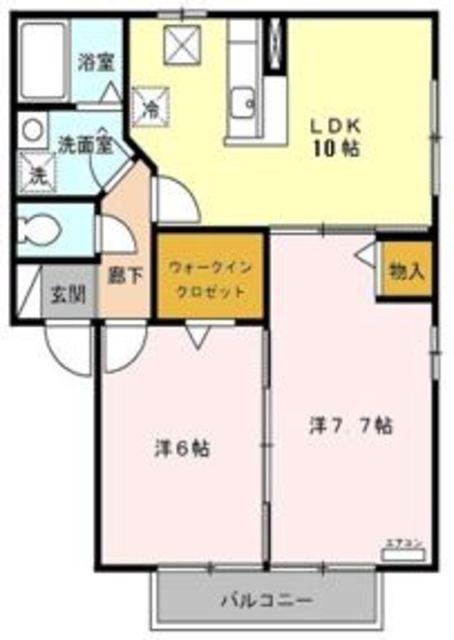 サンパティークB館(2LDK/1階)の間取り写真