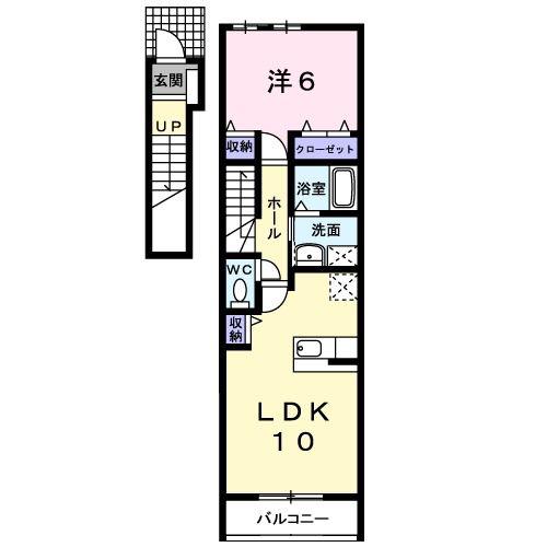 サンライズスクエアA(1LDK/2階)の間取り写真