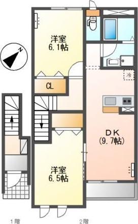 グラート・M(2DK/2階)の間取り写真