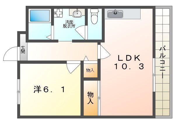 豊栄マンション(1LDK/5階)の間取り写真