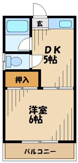 コーポ90(1K/1階)の間取り写真