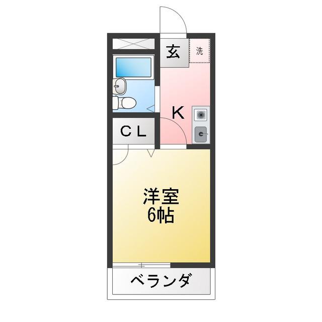 エコーハイツ英(1K/3階)の間取り写真