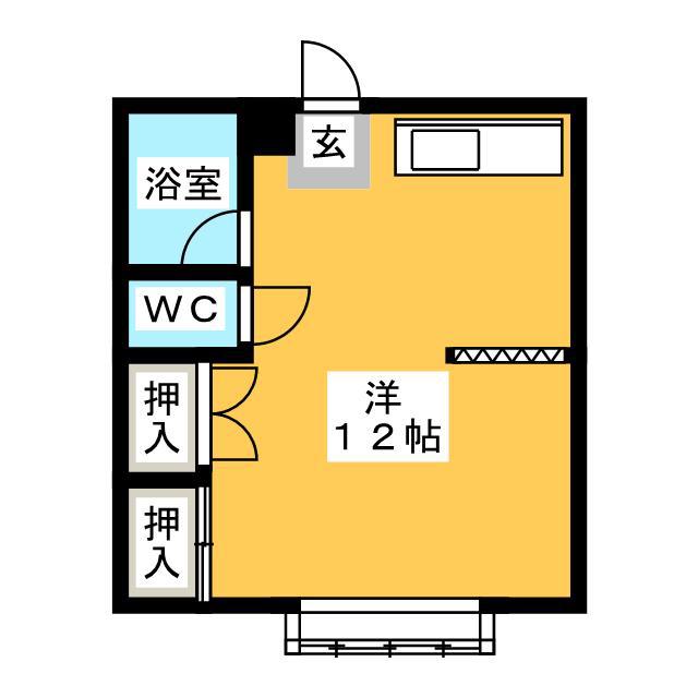 エルカワムラ I(ワンルーム/3階)の間取り写真
