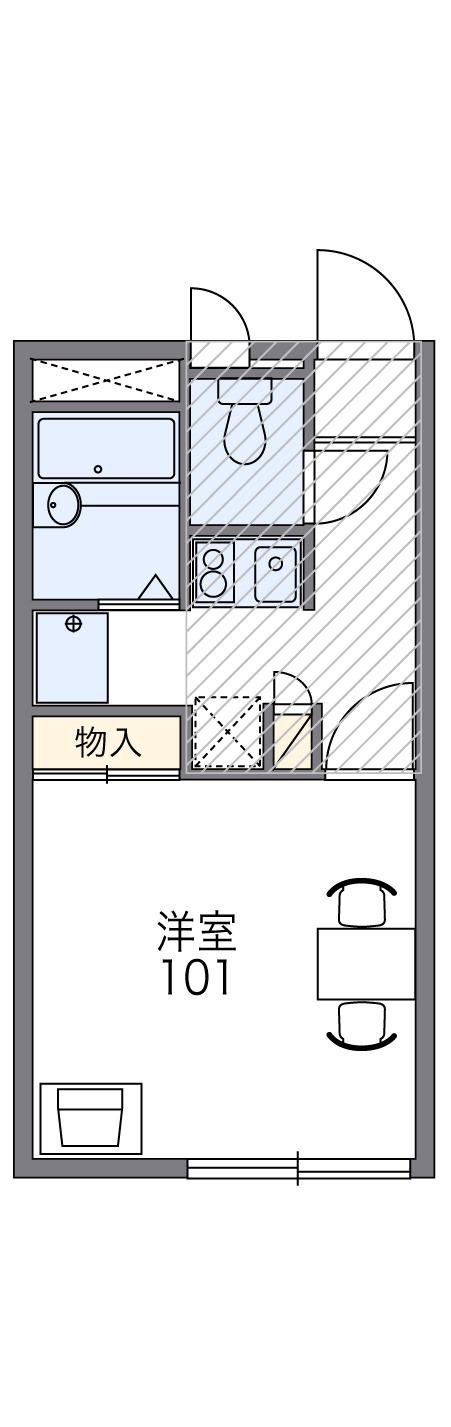 カサブランカ(1K/1階)の間取り写真