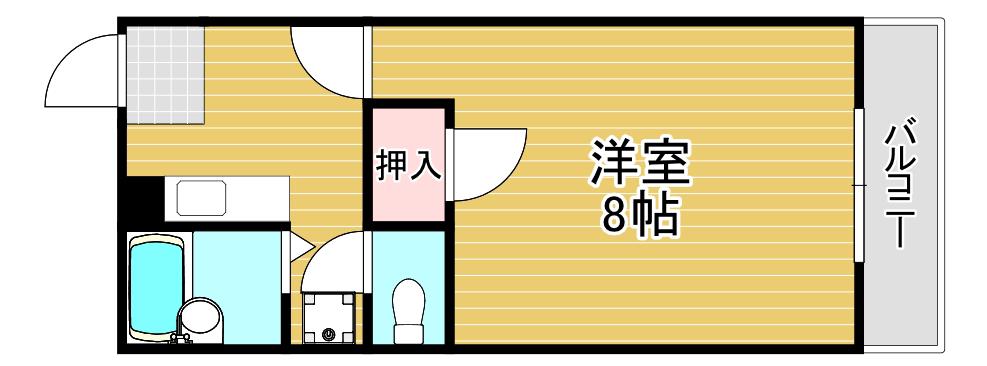 亀甲ハイツ(1K/3階)の間取り写真