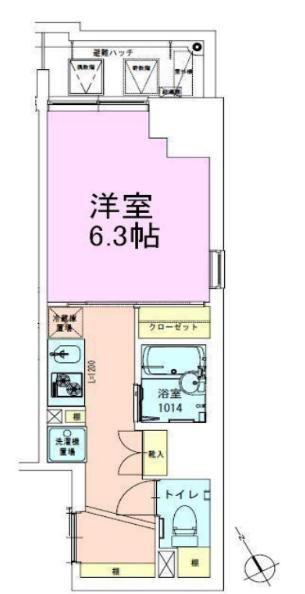 門前仲町レジデンス壱番館(1K/5階)の間取り写真