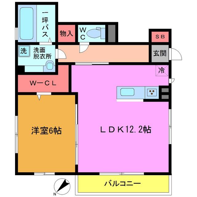 CHARCOAL HOUSE(1LDK/1階)の間取り写真