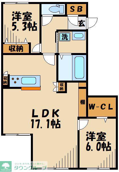 FUENTE.SIII(2LDK/1階)の間取り写真