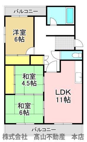 第二コーポ安部(3LDK/1階)の間取り写真