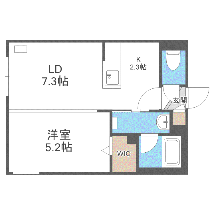S-RESIDENCE桑園イースト(1LDK/1階)の間取り写真