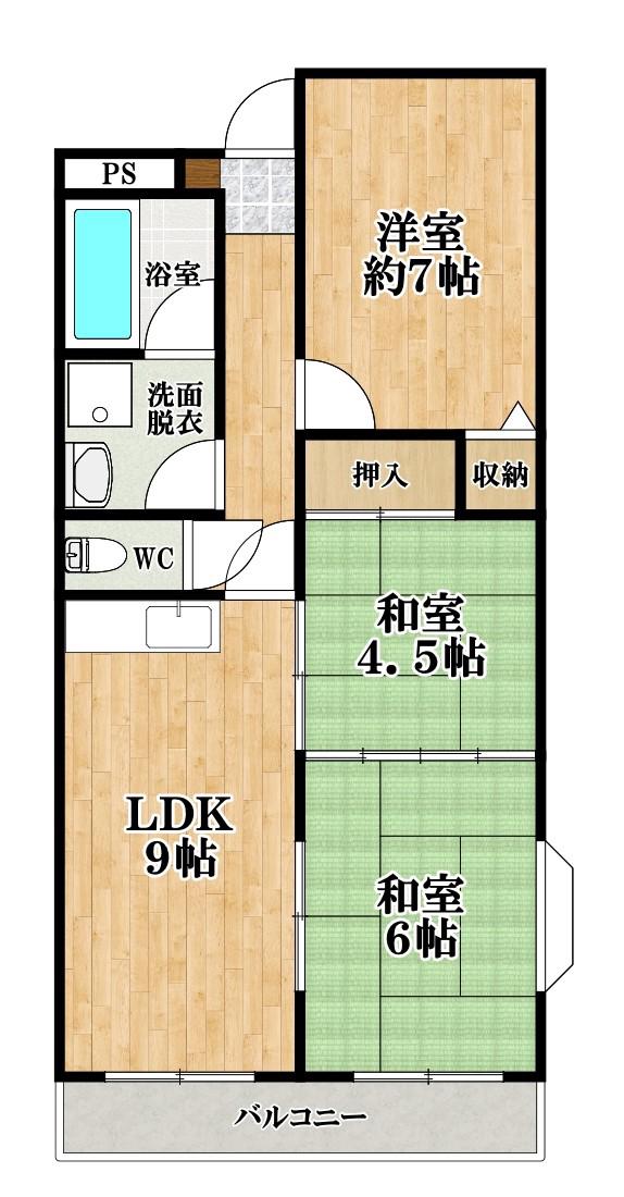 メゾンアルカディア(3LDK/2階)の間取り写真