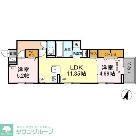 セレスティア瑞江II(2LDK/3階)の間取り写真