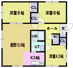 リバティ清田(3LDK/1階)の間取り写真