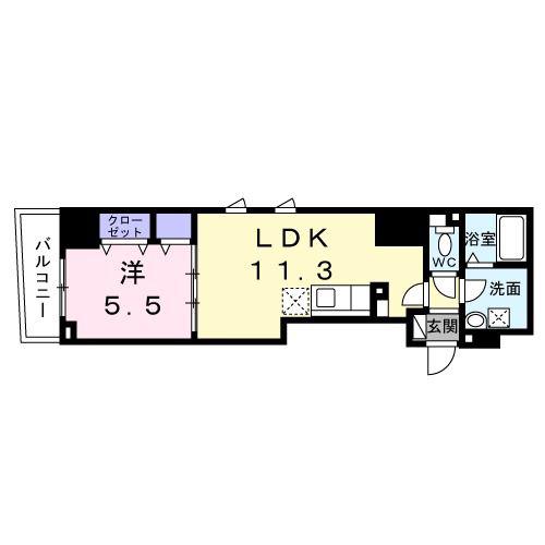 ロータス ザ・レジデンス入谷(1LDK/6階)の間取り写真
