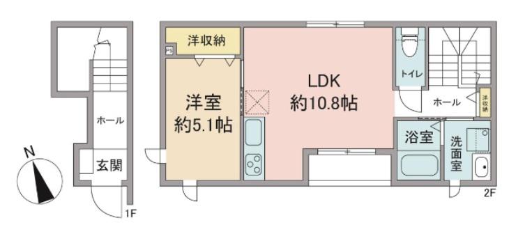 カーサ フェリズ(1LDK/2階)の間取り写真