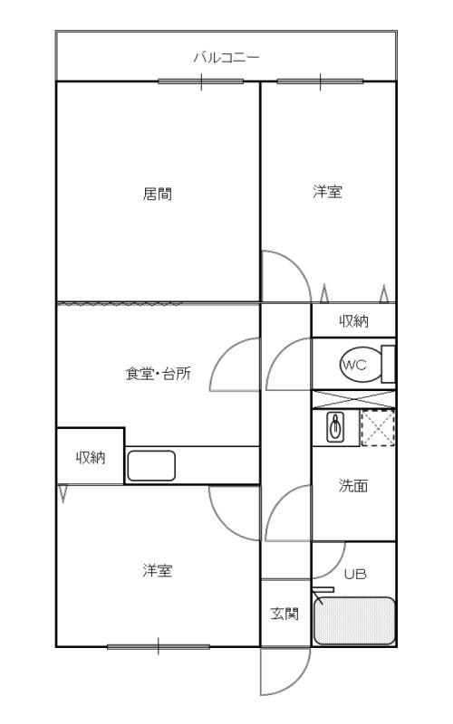 アパートメントカヤ田園調布(2LDK/2階)の間取り写真