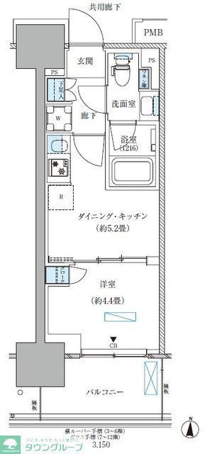 パークアクシス西大島コンフォートスクエア(1DK/11階)の間取り写真