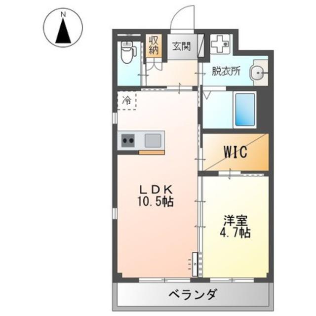 メゾンUSH(1LDK/1階)の間取り写真