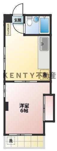 浅野ビル(1DK/2階)の間取り写真