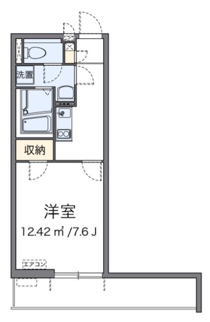クレイノライズ日吉(1K/1階)の間取り写真