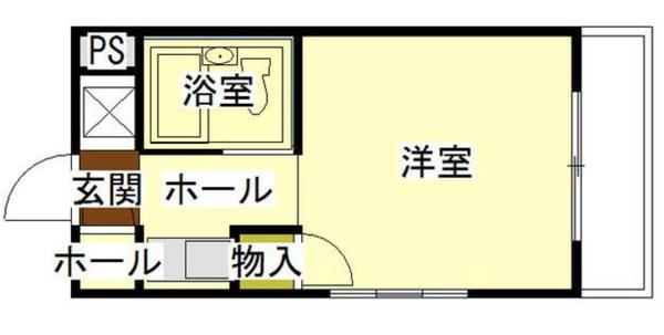 山康ビル(ワンルーム/2階)の間取り写真