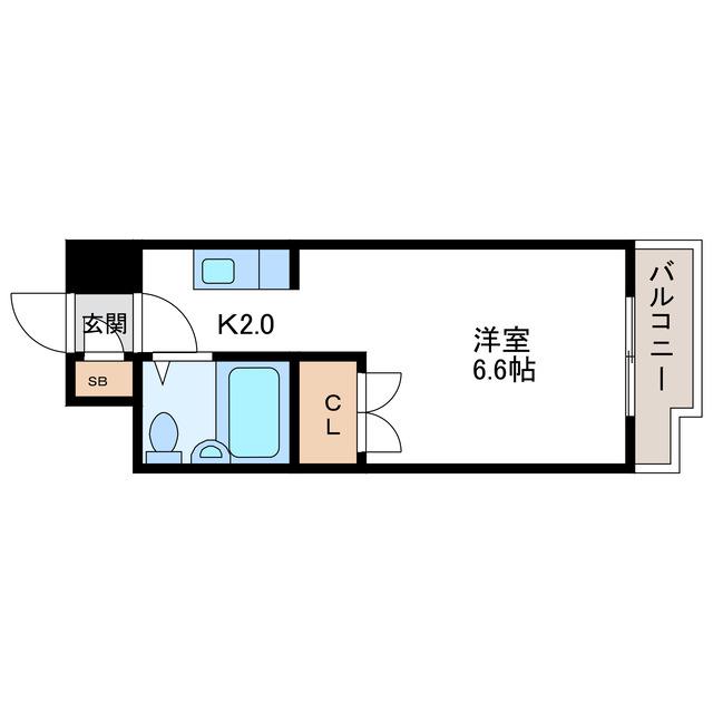 あおばビルN25(1K/9階)の間取り写真