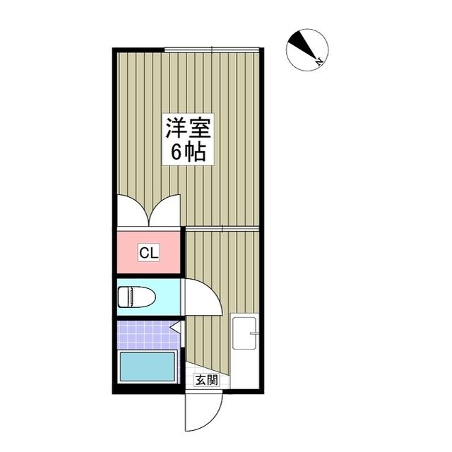 チトセハイム(ワンルーム/2階)の間取り写真