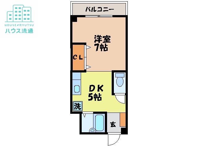井関ビル(ワンルーム/4階)の間取り写真