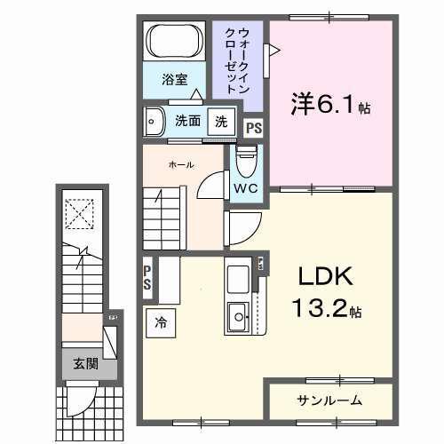 グランスクエア(1LDK/2階)の間取り写真