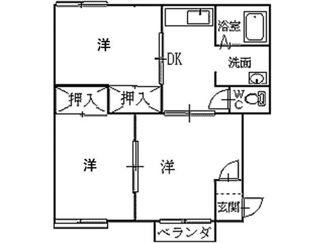 タウニィ泉C(3K/2階)の間取り写真