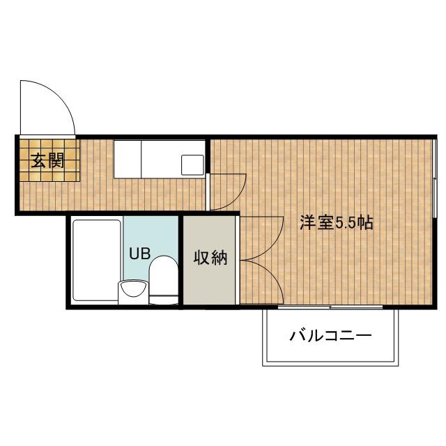 プティメゾン三ッ沢(1K/2階)の間取り写真