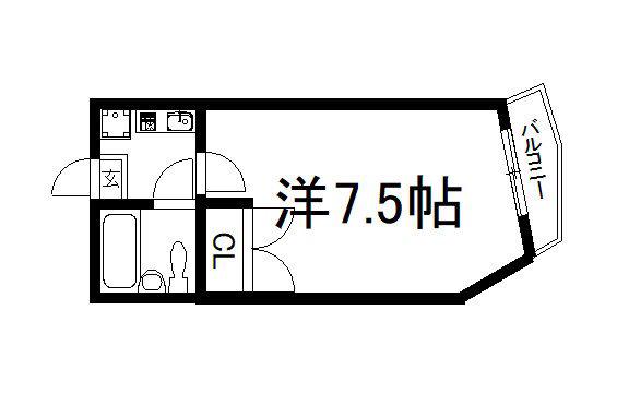 サンライズ88(1K/4階)の間取り写真