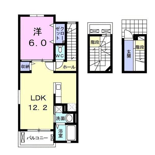 アイラビスタ III(1LDK/3階)の間取り写真