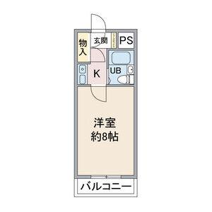 メゾン鶴里(1K/4階)の間取り写真