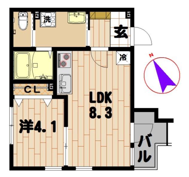ブルーライン 上永谷駅 徒歩5分 3階建 築4年(1LDK/1階)の間取り写真