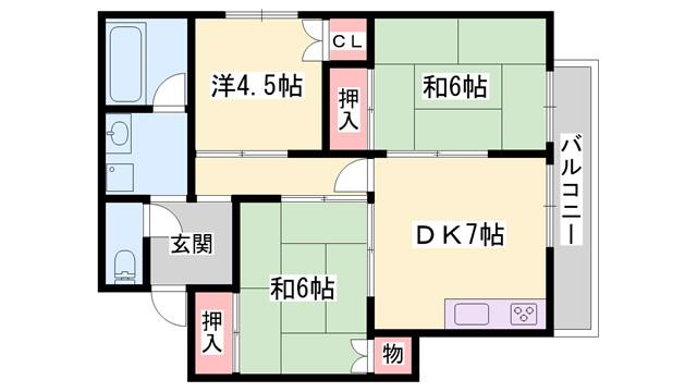 グランドハイツ(3DK/3階)の間取り写真