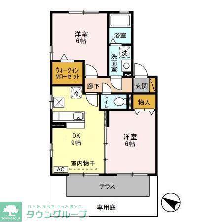 サンパティーク(2DK/1階)の間取り写真