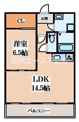 比枝コーポラスI(1LDK/2階)の間取り写真