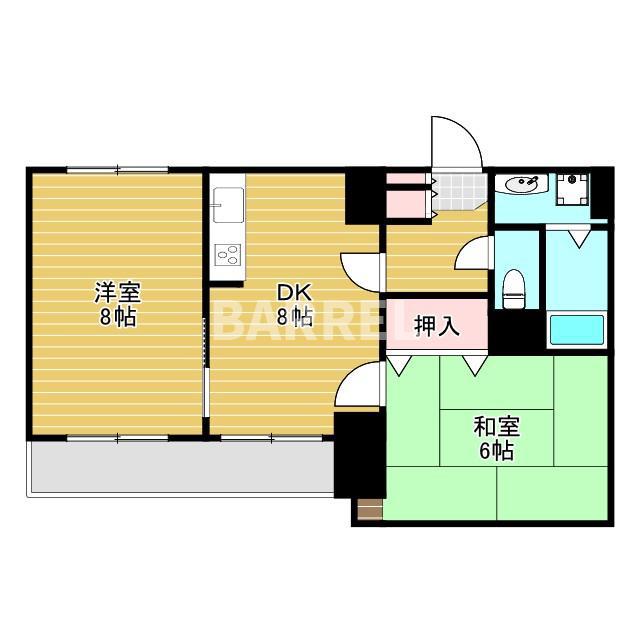 ライオンズマンション新大阪第3(2DK/3階)の間取り写真