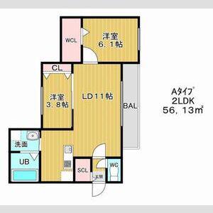 RESIDENCE LEA LEA(2LDK/4階)の間取り写真