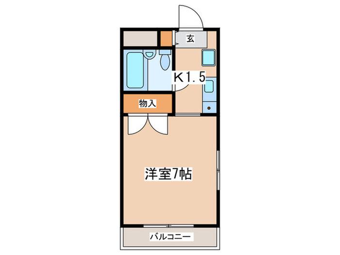 ヴェルデ多摩川(1K/1階)の間取り写真