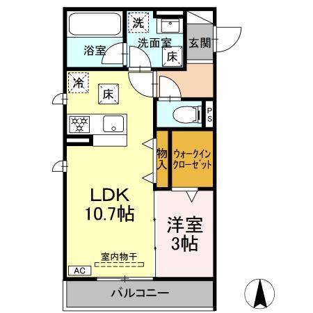 GOODEN徹明通(1LDK/1階)の間取り写真