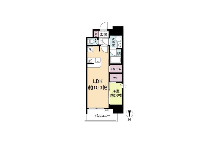 セレニテフラン本町(1LDK/13階)の間取り写真