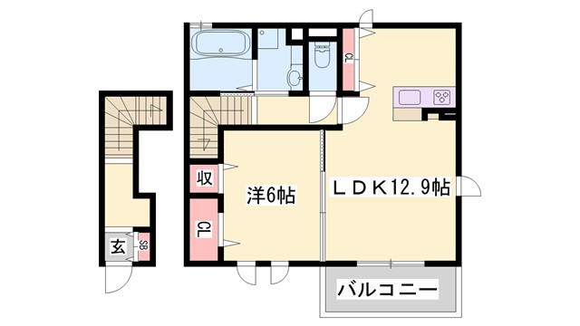 ユウハイツGII(1LDK/2階)の間取り写真