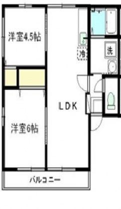 サンハイツ(2LDK/2階)の間取り写真
