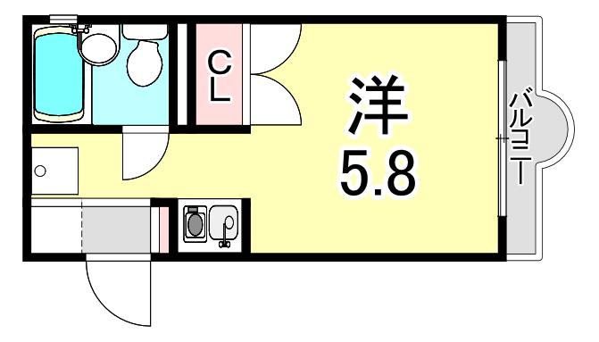 アメニティハイツ上ヶ原弐番館(1K/3階)の間取り写真
