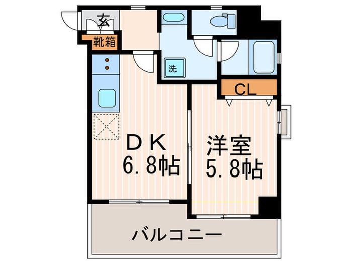 WILL-21烏丸御池(1DK/11階)の間取り写真