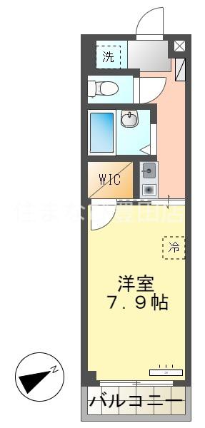 プラトー原(1K/1階)の間取り写真